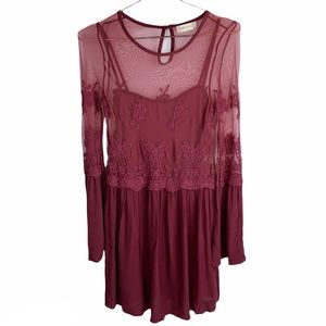 Altar’d State Embroidered Lace Mesh Overlay Dress‎